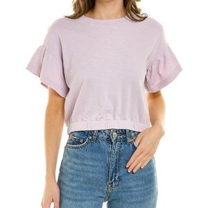 NWOT - Bobi Los Angeles | Short Sleeve Top with Ruffle Sleeves -  Small, Lilac